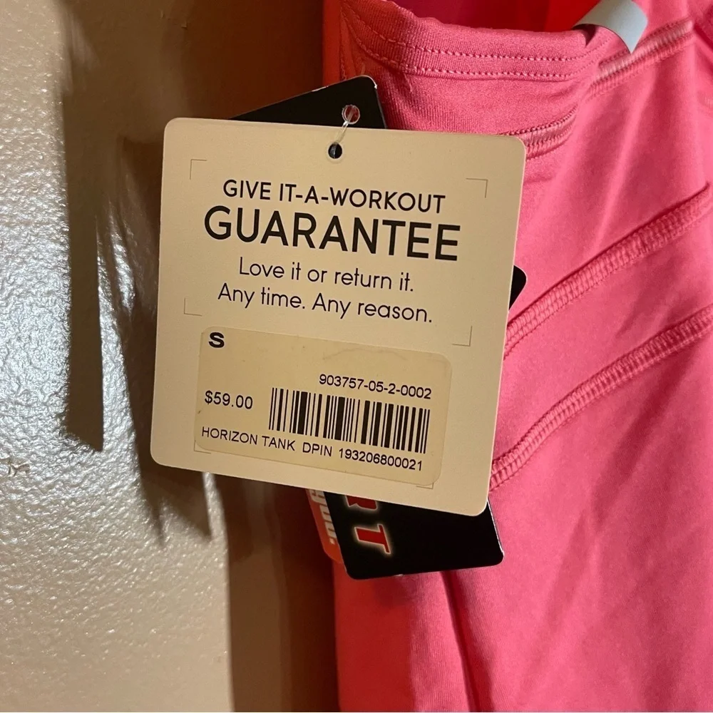 Athleta Horizon Tank Top Size Small Pink Built-In Bra Crisscross Back NWT - Picture 5 of 9